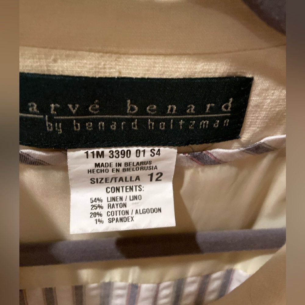 NWOT Harve Benard butter yellow lined Linen Cotton blazer preppy business 12T - Picture 3 of 11